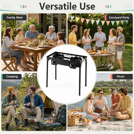 Goplus Outdoor 160,000 BTU High Pressure Dual Burner Gas Stove