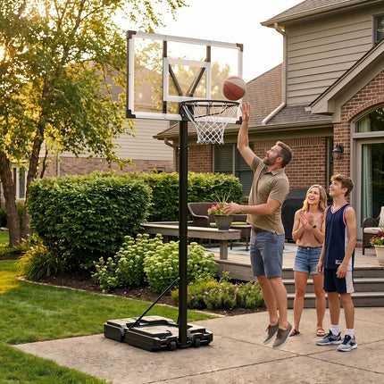 Goplus 10FT Basketball Hoop w/ 44'' Shatterproof PC Backboard for Adults