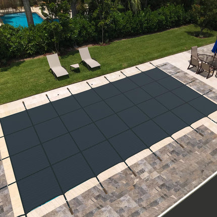 Goplus Safety Pool Cover, Fits 40FTx20FT Inground Swimming Pools, Rectangle Winter Leaf Pool Cover