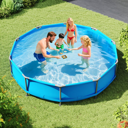 Goplus 12' Round Metal Frame Above Ground Swimming Pool ( 1617 Gal )