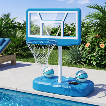 Goplus Pool Basketball Hoop w/42" PC Backboard | Swimming Poolside Basketball Goal System