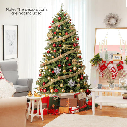 Goplus 7ft Pre-Lit Artificial Christmas Tree with 470 Warm-White & Multi-Color LED Lights