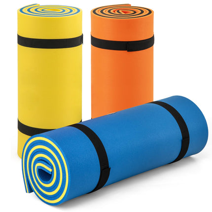Goplus 87" x 36" Floating Water Mat Pad Pad with Rolling Pillow Design