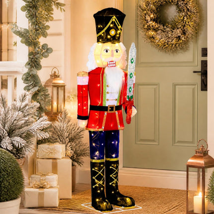 Goplus 5 FT Nutcracker Christmas Decor Outdoor with 100 LED Lights