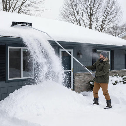 Goplus 25" Blade 5-18.8 FT Extendable Aluminum Snow Removal w/ Angled Head