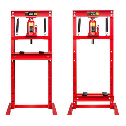 Goplus 12 Ton Hydraulic Shop Floor Press with Steel Plates Adjustable Working Table