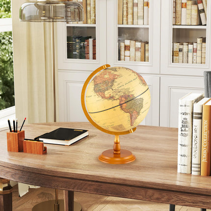 Goplus 12 Inch Illuminated World Globe Geography Educational Desktop Decoration