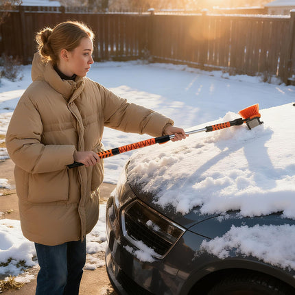 Goplus 42" Ice Scraper for Car Windshield | 4 in 1 Extendable Snow Shovel