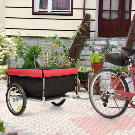 Cargo Bike Trailer, Folding Frame Quick Release 16" Wheels Bicycle Cargo Trailer - GoplusUS