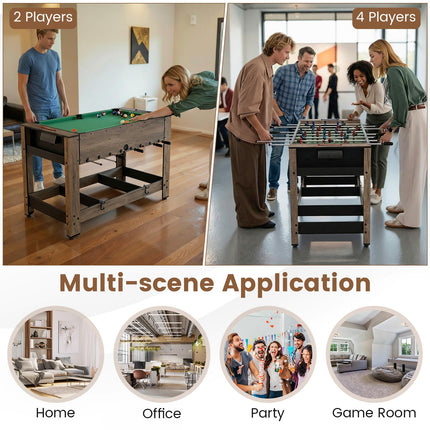 Goplus 2-in-1 Swivel Multi Game Table | Indoor Outdoor Combination Arcade Table