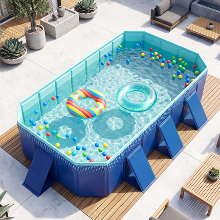 Goplus Foldable Non-Inflatable Swimming Pool(99x52 in/88x50 in)