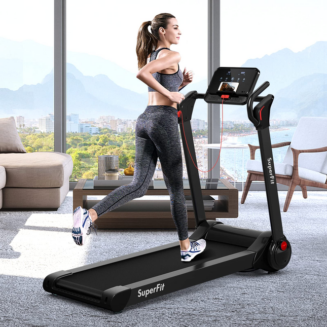 Goplus 2.25HP Folding Treadmill, Electric Superfit Treadmill W/LED Display - GoplusUS