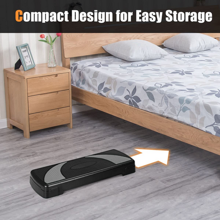 Goplus 31" Aerobic Exercise Stepper Deck, Adjustable Fitness Workout Step Platform Trainer with Risers - GoplusUS