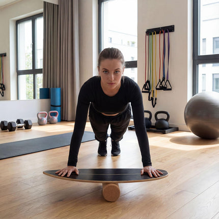 Goplus Balance Board Trainer with Cork Roller and Storage Rack for Adults