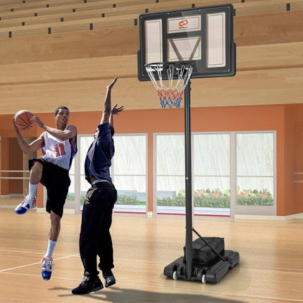 Goplus 4.4-10 FT Adjustable Portable Basketball Hoop w/44‘’ Shatterproof Backboard
