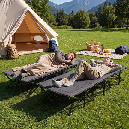 Goplus Camping Cot with Padded Pillow | Folding Cot Bed for Adults