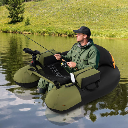 Goplus Inflatable Float Tube With Rod Holder | 350LBS Load Capacity