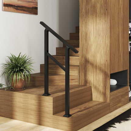 Goplus Handrail for Outdoor Steps Metal Hand Rail Fits 0-2 Steps