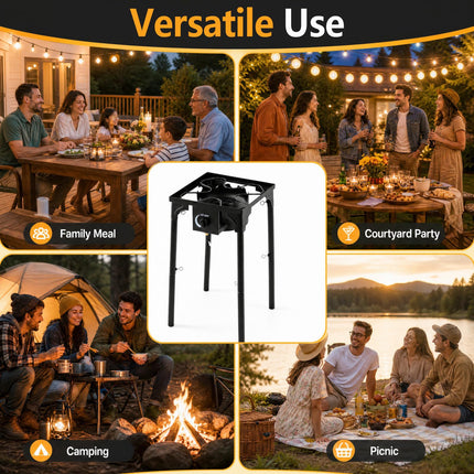 Goplus Outdoor 80,000 BTU High Pressure Single Burner Gas Stove