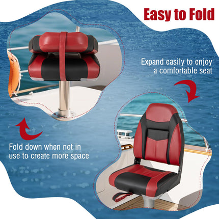 Goplus High Back Boat Seats Waterproof Fishing Captain Boat Seats