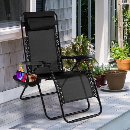 Goplus 2PC Zero Gravity Chairs Lounge Patio Folding Recliner
