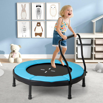 Goplus 40" Indoor/Outdoor Fitness Trampoline with Foam Handlebar & Safety Pad