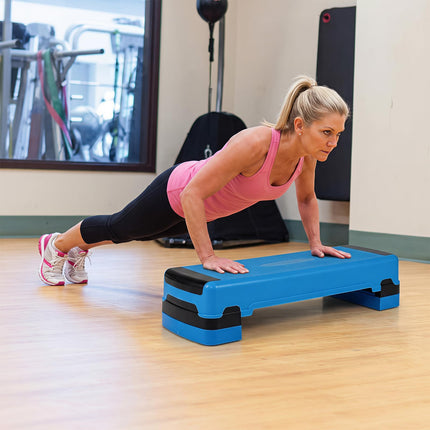 Goplus 35.5" Aerobic Step Platform w/4 Risers | 3-Level Adjustable Exercise Stepper