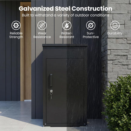 Goplus 18" x 17.5" x 34" Galvanized Steel Package Delivery Boexes for Outside