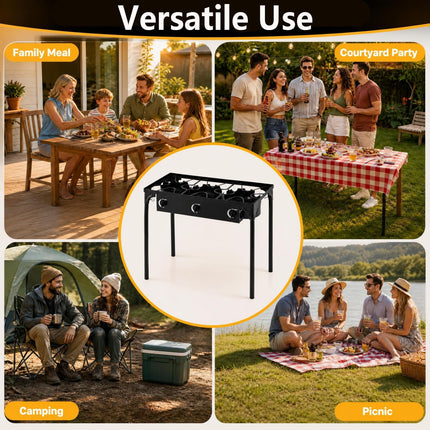Goplus Outdoor 240,000 BTU High Pressure Three Burner Gas Stove