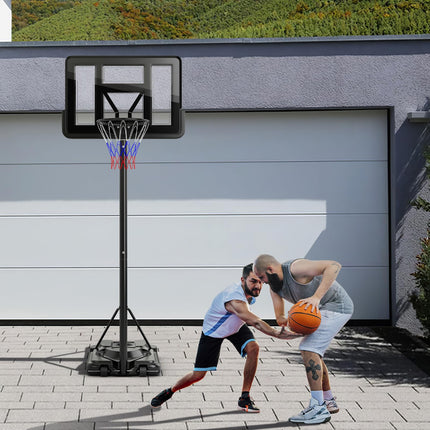 Goplus Portable Basketball Hoop, 10FT Height Adjustable Basketball Goal w/44‘’ Shatterproof Backboard