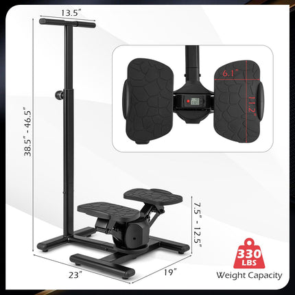 Goplus Twist Stair Stepper Workout Equipment w/Height-Adjustable Handlebar & Non-Slip Pedals