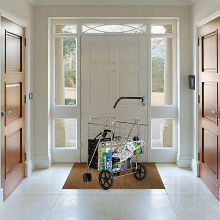 Goplus Jumbo Folding Shopping Cart with Rolling Swivel Wheels