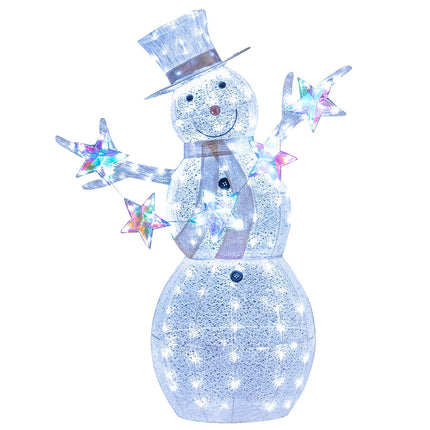Goplus 5 FT Lighted Snowman Pre-Lit Xmas Snowman with 140 Built-in LED Light