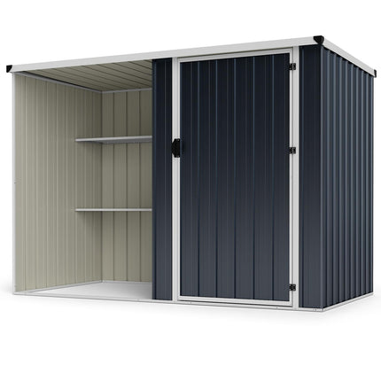 Goplus 7.6 x 4 FT Outdoor Metal Storage Shed w/Lockable Single Door