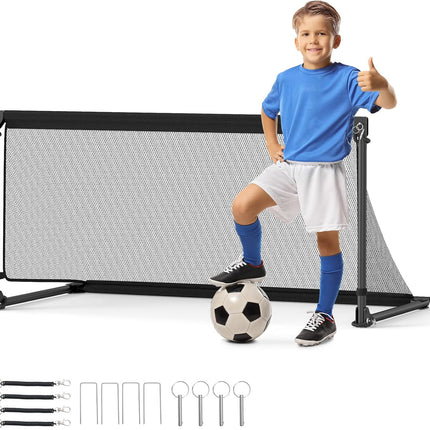 Goplus Portable Soccer Net with Metal Frame Ground Stakes Quick Setup