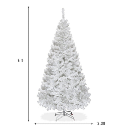 White Christmas Tree with Solid Metal Legs Perfect for Holiday Indoor and Outdoor Decoration