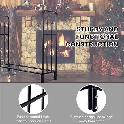 Firewood Log Rack Indoor Outdoor Fireplace Storage Holder - GoplusUS
