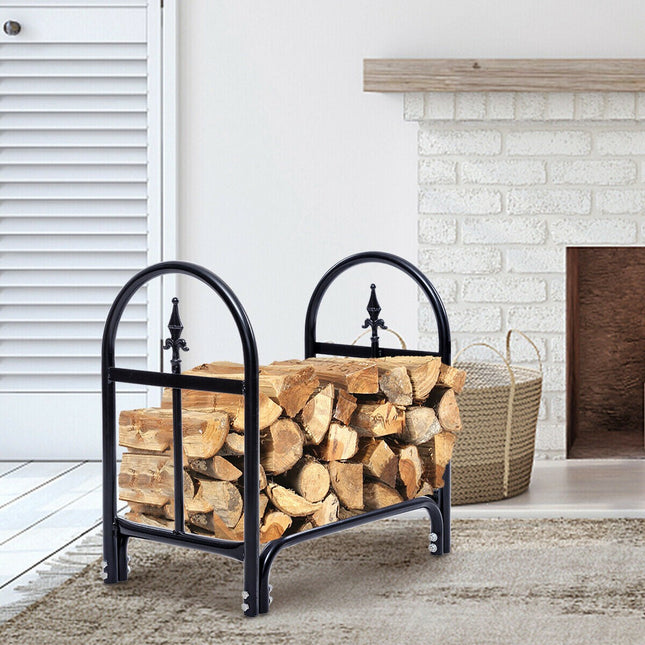 Firewood Log Rack Indoor Outdoor Fireplace Storage Holder (2 Feet) - GoplusUS