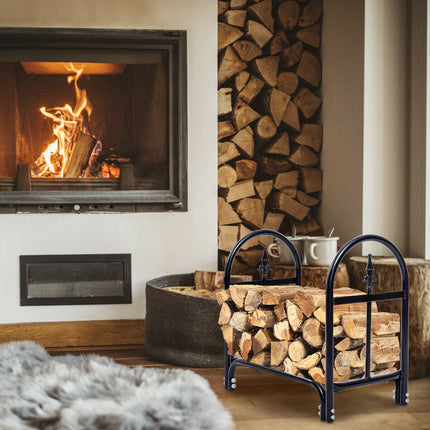 Firewood Log Rack Indoor Outdoor Fireplace Storage Holder (2 Feet) - GoplusUS