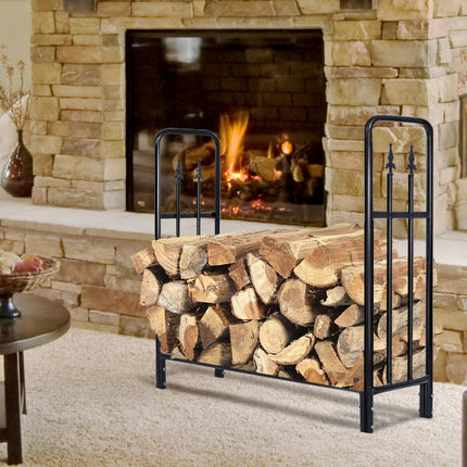 Firewood Log Rack Indoor Outdoor Fireplace Storage Holder - GoplusUS