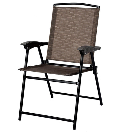 3 Piece Bistro Set All Weather Patio Furniture Indoor & Outdoor Garden Round Table and Folding Chairs - GoplusUS