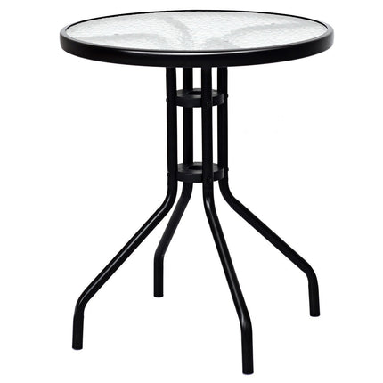 3 Piece Bistro Set All Weather Patio Furniture Indoor & Outdoor Garden Round Table and Folding Chairs - GoplusUS