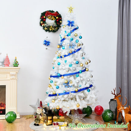 White Christmas Tree with Solid Metal Legs Perfect for Holiday Indoor and Outdoor Decoration